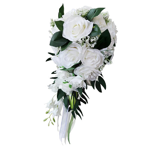 Main De Mariage Bouquet De Mariée Tenant Des Fleurs Artificielles Blanc