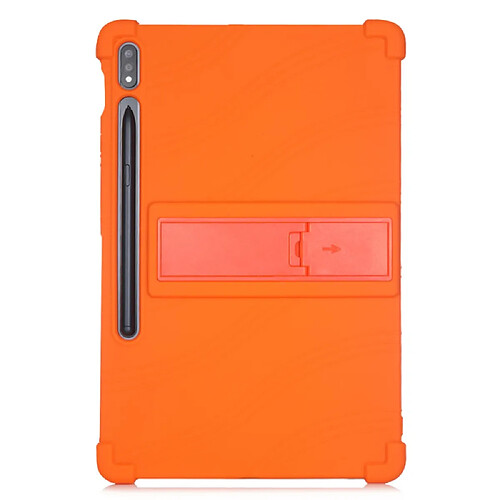 Coque en silicone avec béquille coulissante orange pour votre Samsung Galaxy Tab S7