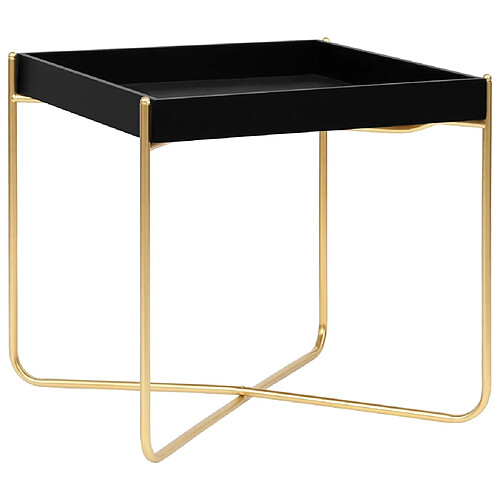 vidaXL Table d'appoint Noir et doré 38x38x38,5 cm MDF