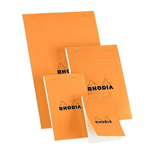 Bloc bureau Rhodia N°14 format 11 x 17 cm petits carreaux 80 feuilles - Lot de 5