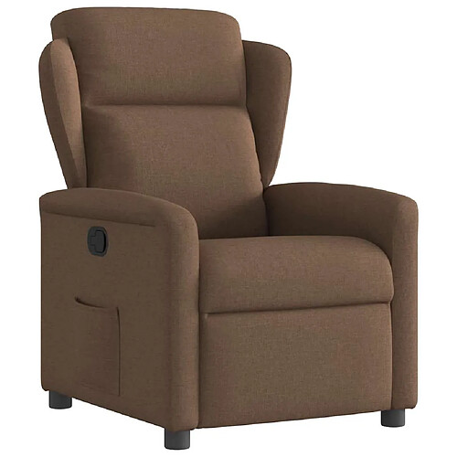 vidaXL Fauteuil inclinable Marron Tissu