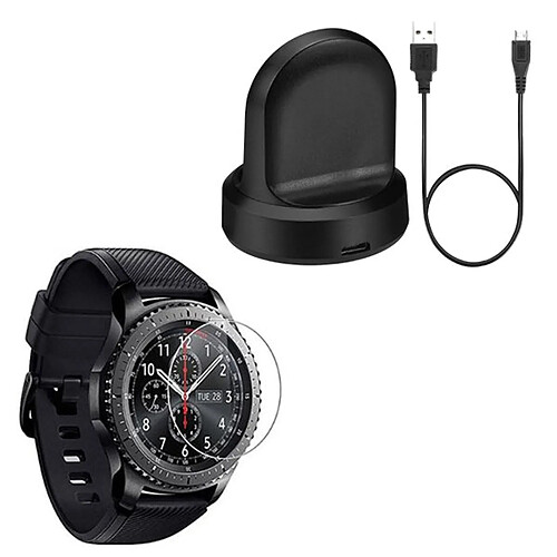 PHONECARE Kit Chargeur USB + Film Protecteur D'Écran en Verre - Samsung Gear S3 Frontier