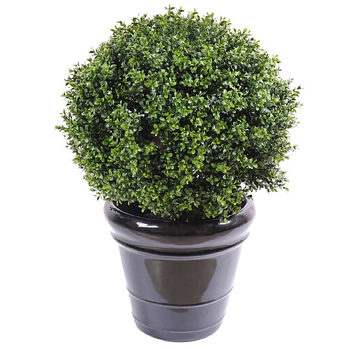 Pegane Plante artificielle haute gamme Spécial extérieur / Buis boule artificiel - Dim : H.72 x D.50 cm