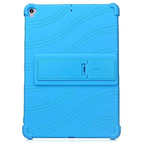 Coque en silicone anti-rayures, découpes précises avec béquille bleu ciel pour votre iPad 10.2 (2021)