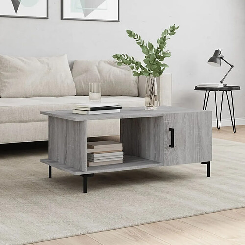 Maison Chic Table basse,Table Console Table d'appoint, Table pour salon sonoma gris 90x50x40 cm bois d'ingénierie -MN76953