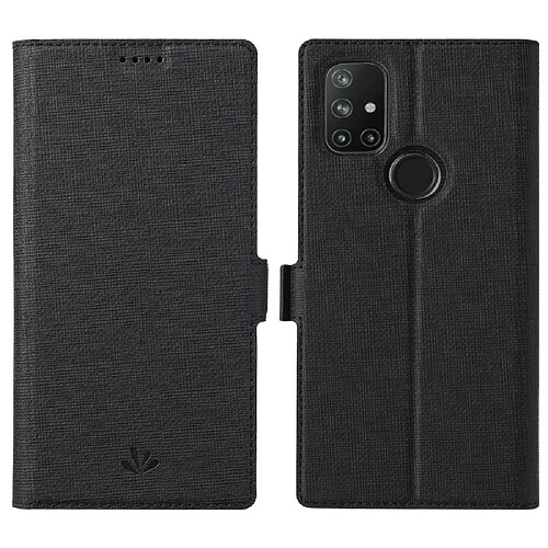 Vili Etui en PU + TPU avec support et porte-cartes noir pour votre OnePlus Nord N10 5G