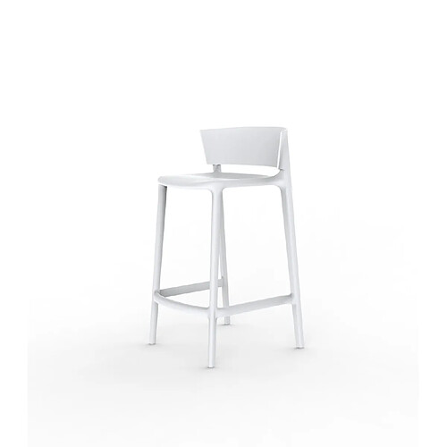 VONDOM Tabouret de bar Africa - Hauteur 85 cm - blanc