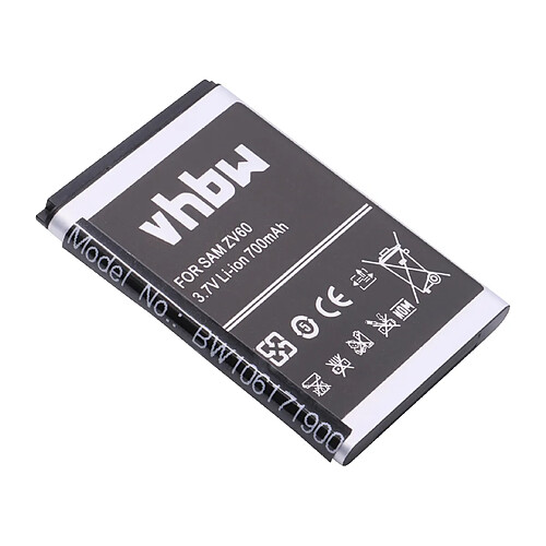 vhbw Batterie Li-Ion 700mAh (3.7V) pour Smartphone compatible avec Samsung GT-S3370 Pocket, GT-S3650, GT-S3650 Corby, GT-S3653, GT-S3800, GT-S3830