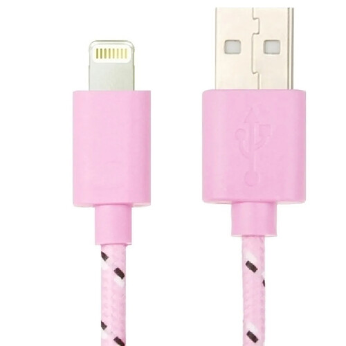 Wewoo Câble rose pour iPhone 6 et 6 Plus, 6s 6s Plus, 5 5S 5C de charge de transfert de données USB en nylon de style 2m,