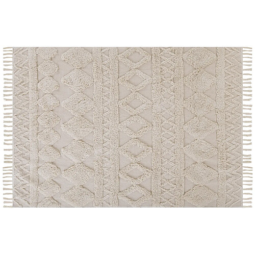 Beliani Tapis en Coton Beige 160 x 230 cm DIDIM