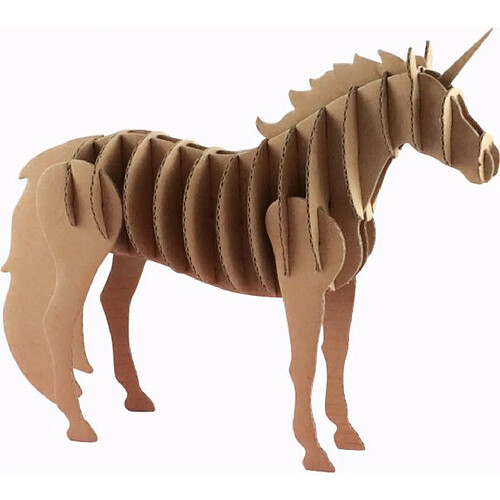 Graines Creatives Maquette en carton theme licorne