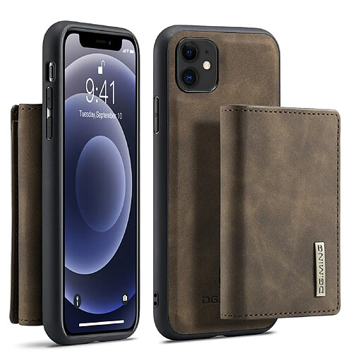 Dg.Ming Coque en TPU + PU hybride avec béquille café pour votre Apple iPhone 11 6.1 pouces