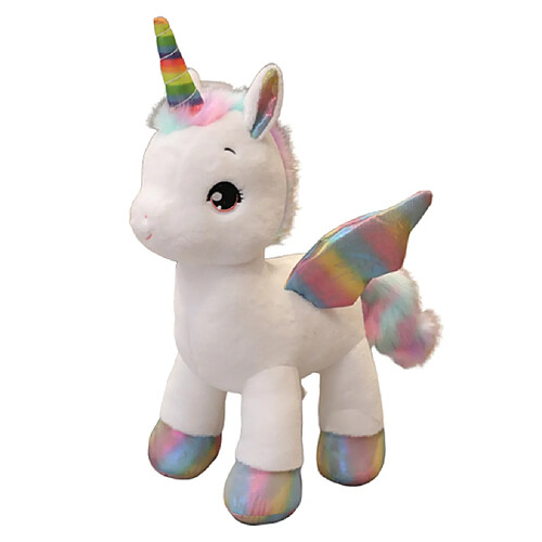 Mignon Arc-en-ciel Licorne Cheval Peluche Peluches Pour Enfants Fille Cadeau D'anniversaire Blanc