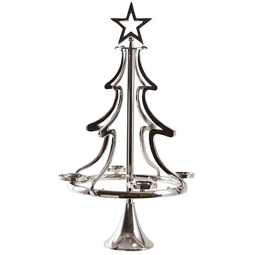 Aubry Gaspard Sapin porte bougie en aluminium Hauteur 73cm.