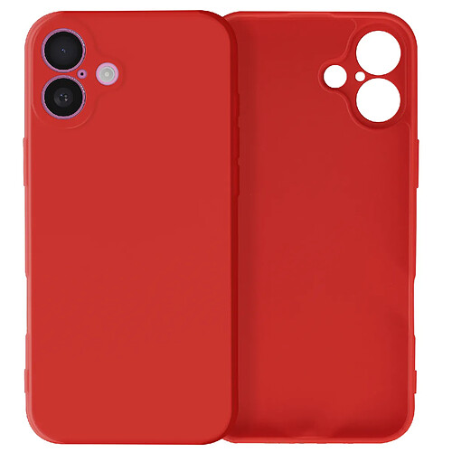 Avizar Coque pour iPhone 16 Plus Soft Touch Mat Silicone Flexible Rouge