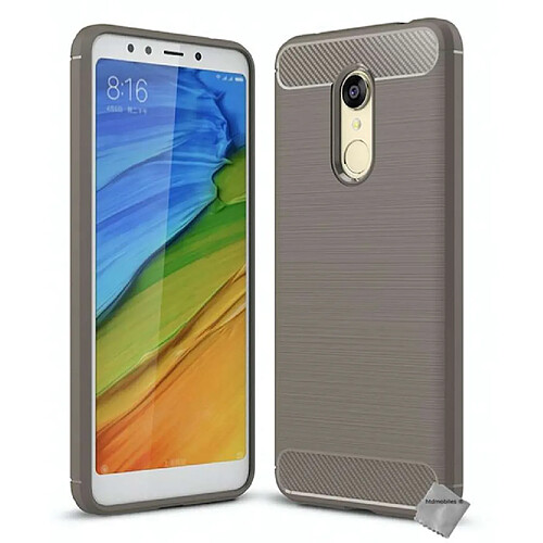 Htdmobiles Coque silicone gel carbone pour Xiaomi Redmi 5 Plus + verre trempe - GRIS