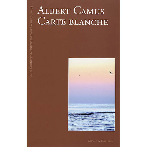 Albert Camus : carte blanche · Occasion