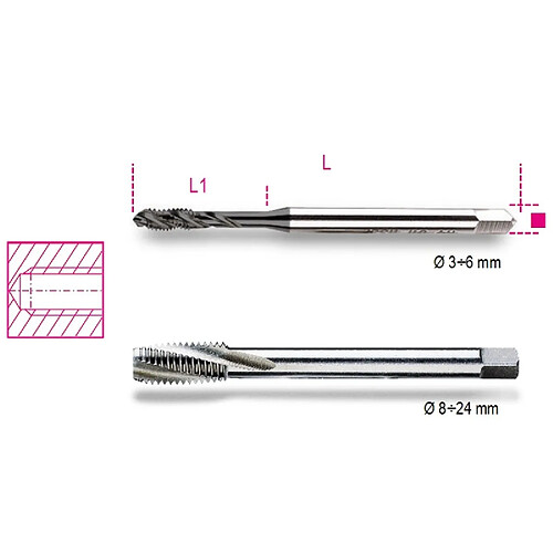 Tarauds machine pour trous borgnes M6 BETA 004280106