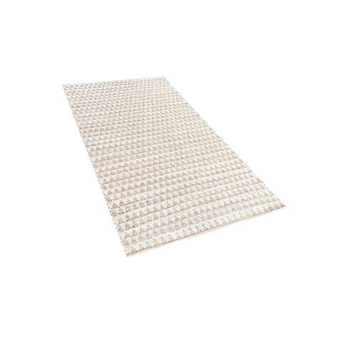 Beliani Tapis beige en coton et jute 80 x 150 cm TUNCELI