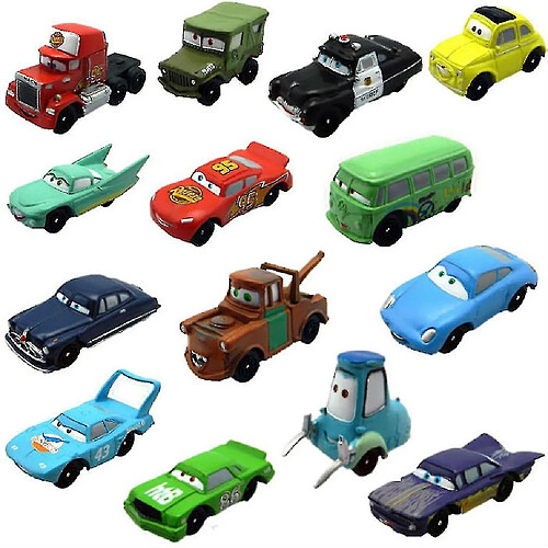 Universal 14pcs Mobilisation de voiture McQueen Toy Car Model Doll Ornements