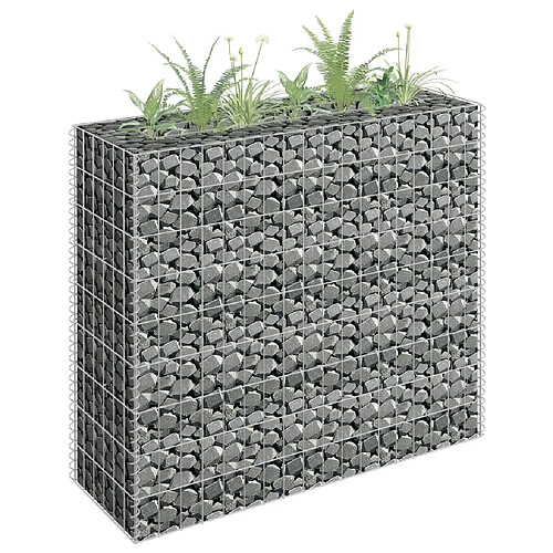 vidaXL Lit surélevé à gabion Acier galvanisé 90x30x90 cm