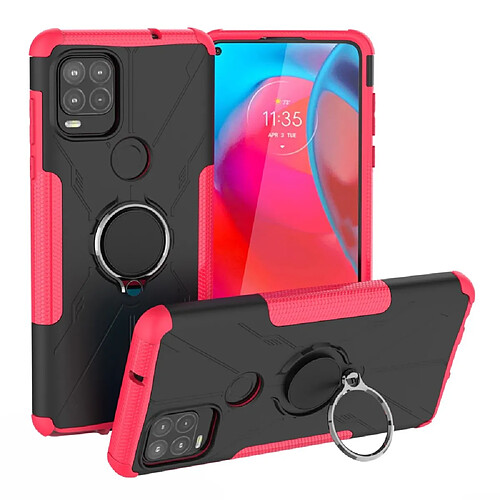 Coque en TPU anti-empreintes digitales avec béquille pour votre Motorola Moto G Stylus 5G (2021) - rose