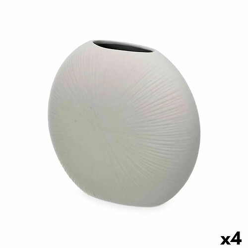 Gift Decor Vase Gris Céramique 29 x 26 x 11 cm (4 Unités) Circulaire