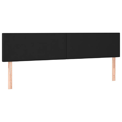 Maison Chic Lot de 2 Têtes de lit design pour chambre - Décoration de lit Noir 100x5x78/88 cm Similicuir -MN76697