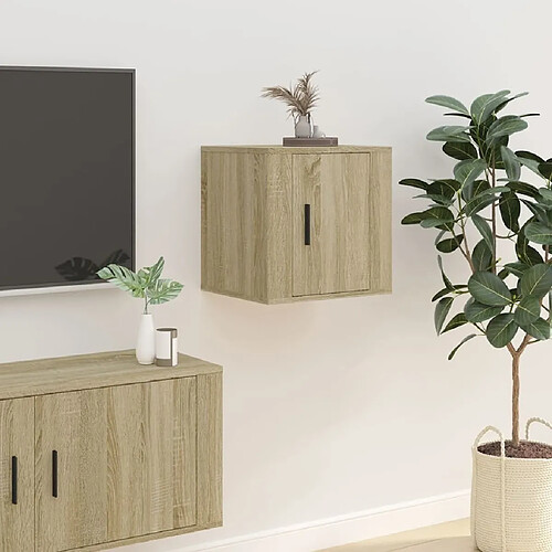 Maison Chic Meuble TV scandinave mural Banc TV suspendu pour salon - Chêne sonoma 40x34,5x40 cm -MN98563