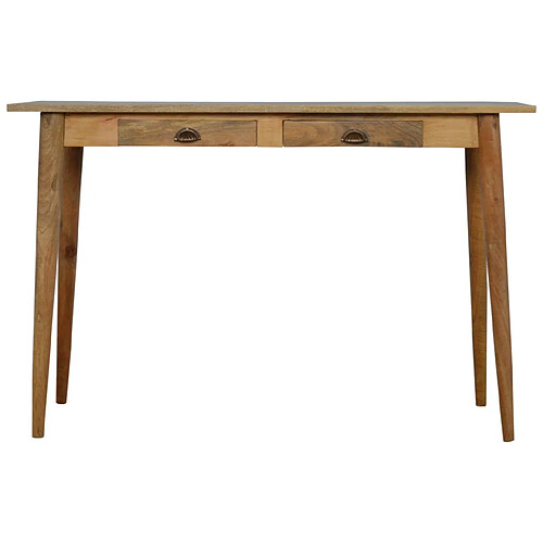 Artisan Furniture Bureau d'écriture en bois massif chêne avec 2 tiroirs, style nordique