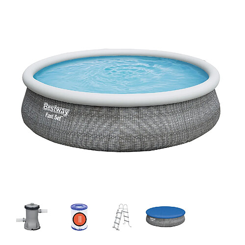 Piscine Démontable Bestway Fast Set Rotin 457x107 cm Filtre à Cartouche de 2.006 litres/heure