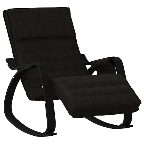 Maison Chic Chaise à bascule | Fauteuil Relax, design moderne Noir Tissu -GKD14575