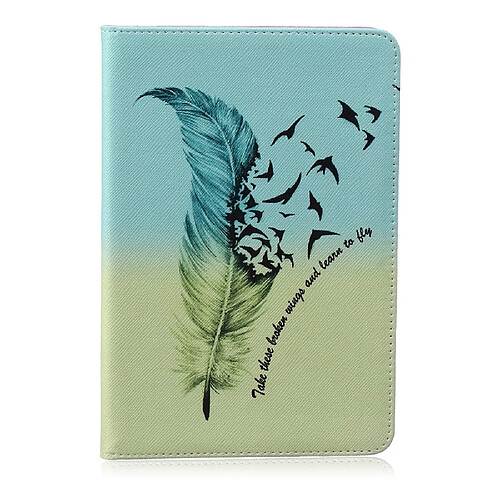 Etui en PU impression motif plume protection pour votre Apple iPad mini 1 2 3