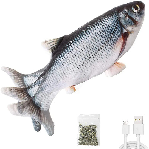 Poisson flottant électrique, jouet de poisson kicker de chat mobile, jouet réaliste de chien de poisson de disquette, jouets d'herbe à chat de poisson de Wiggle, jouet de chaton de mouvement.