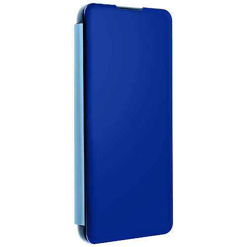 Avizar Housse Samsung Galaxy S21 Clapet translucide Design Miroir Support Vidéo Bleu