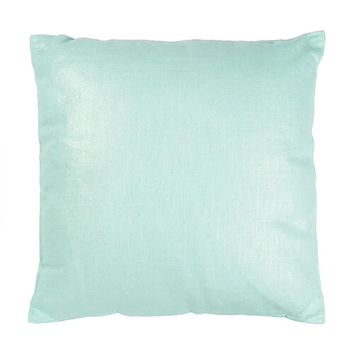 Thedecofactory COMETE OLD - Coussin en coton, lin et lurex aux reflets irisés bleu pastel 40x40