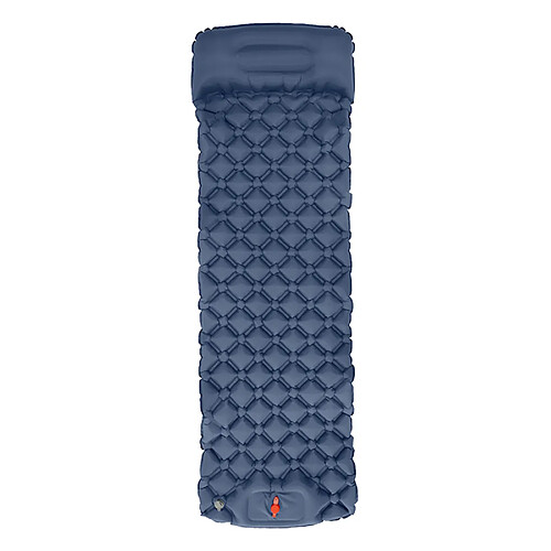 Tapis De Couchage Gonflable Avec Coussin Gonflable En Rouleau De Matelas Pneumatique Camping Bleu Marine