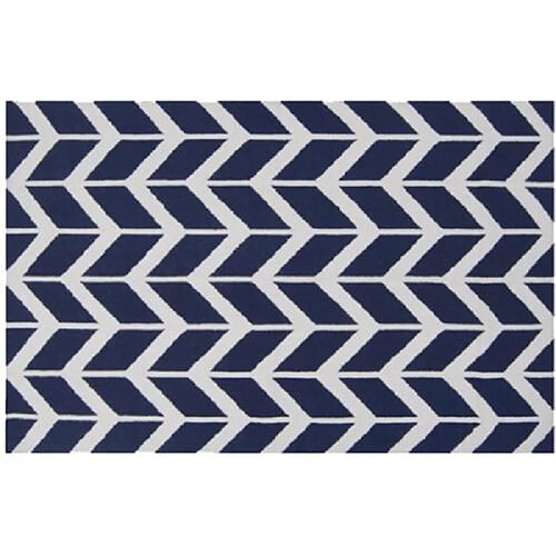 ICONIK INTERIOR Tapis Design Flèches en Laine - Arow Bleu foncé