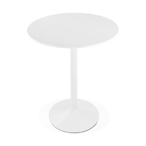 Mes Table de bar ronde 90 cm en bois et métal blanc - BARMAN