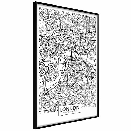 Paris Prix Affiche Murale Encadrée City Map London 20 x 30 cm Noir