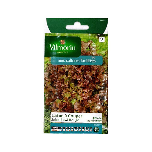 Vilmorin Sachet graines Laitue à couper Salad Bowl Rouge