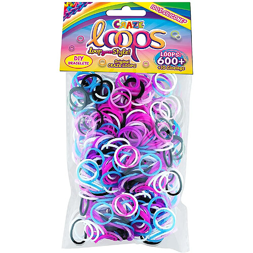 CRAZE 20753 Loops 600 Loom Bague de Tricotage en Silicone 100 % Doux pour la Peau Multicolore