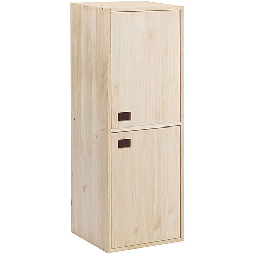 Astigarraga Armoire en pin brut 2 portes 4 tablettes Dinamic.