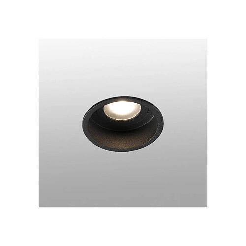 Faro Barcelona Downlight encastré rond noir IP44, GU10