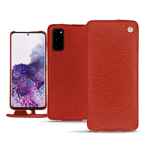 Housse cuir Samsung Galaxy S20 - Rabat vertical - Papaye ( Pantone #b54317 ) - NOREVE