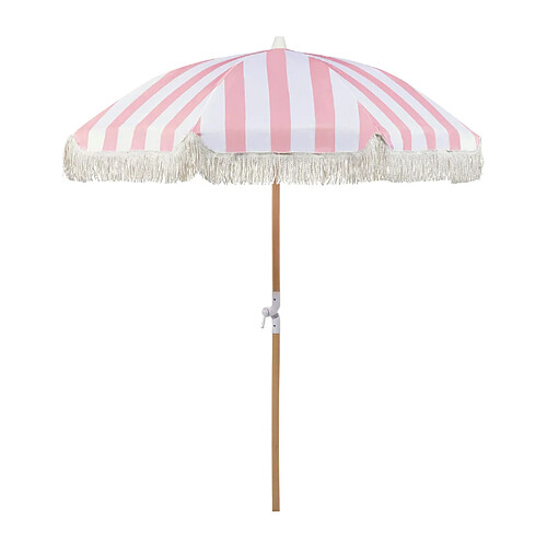 Beliani Parasol de jardin d 150 cm rose et blanc MONDELLO