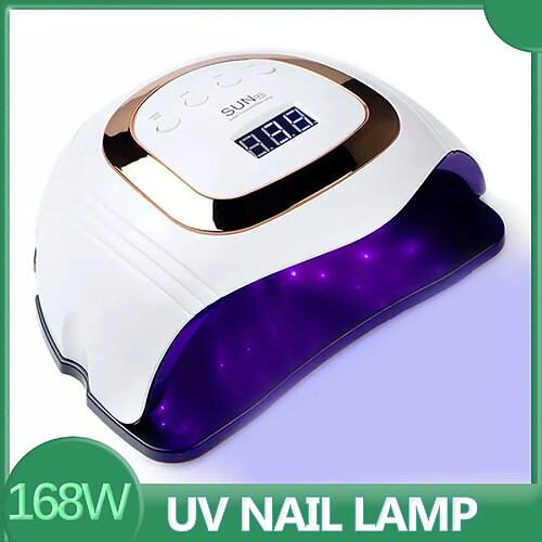 Universal Lumière UV LED Puissant 168W Sèche ongles professionnel à séchage rapide Sèche ongles automatique Lumière à sécher ongles |(Or)