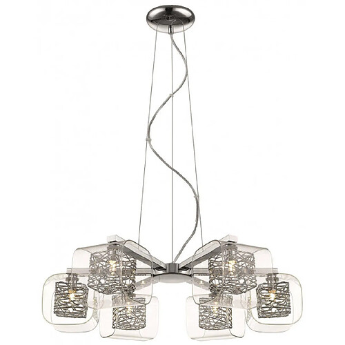 Luminaire Center Suspension Chrome NOTTINGHAM 6 Lumières