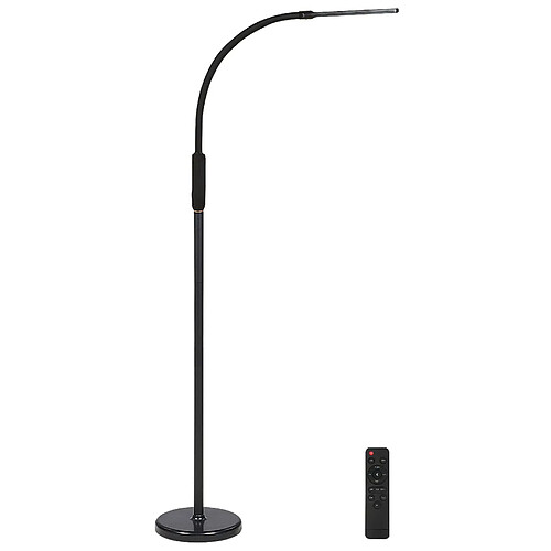 Beliani Lampadaire LED à pince avec télécommande noir APUS