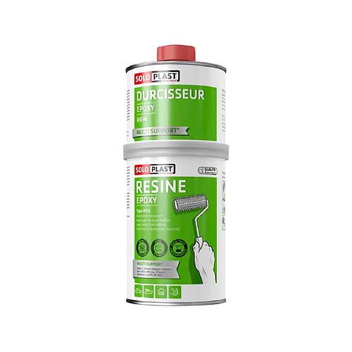 Résine epoxy type R123 avec durcisseur R614 Soloplast 1 KG